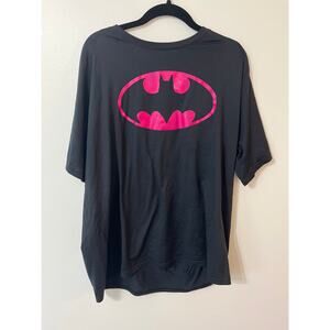 Under Armour Pink Logo Batman Tee Womens XL Loose Heatgear